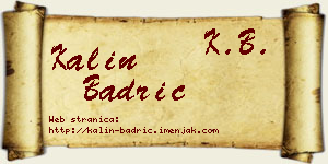 Kalin Badrić vizit kartica